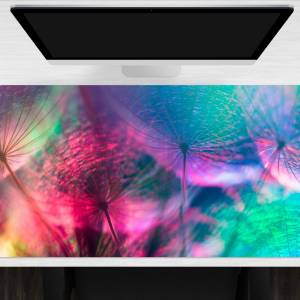 Schreibtischunterlage XXL – Pusteblume im bunten Farbspiel  – 100 x 50 cm – Schreibunterlage für Kinder aus erstklassige Bild 1