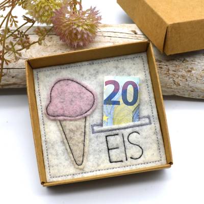 Stickdatei Eis ITH Wunscherfüller Eisgeld verschenken