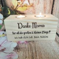 Geschenk zum Muttertag wunderschöner Spruch mit Teelicht Kerze für Mama Holz Bild 1