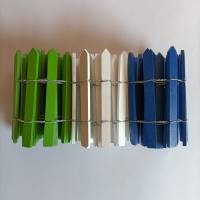 Miniatur Zaun, Flexibler Holzzaun, Miniatur Gartenzaun in Blau, Weiß & Maigrün Länge: ca. 49 cm Bild 1