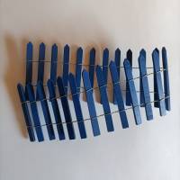 Miniatur Zaun, Flexibler Holzzaun, Miniatur Gartenzaun in Blau, Weiß & Maigrün Länge: ca. 49 cm Bild 2