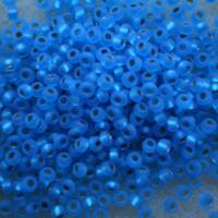 Hochwertige Glasperlen, Rocailles, 2,6 mm / 25 g * blau Silbereinzug matt Bild 1