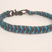 Hundehalsband, geflochtenes Halsband mit Karabiner und Ring, handgeflochten, Wunschfarben Bild 1