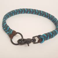 Hundehalsband, geflochtenes Halsband mit Karabiner und Ring, handgeflochten, Wunschfarben Bild 2