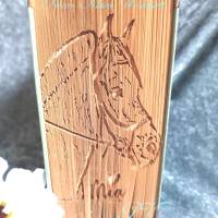Motiv "Pferdekopf" - mit eingearbeitetem Namen - gefaltetes Buch Bild 3