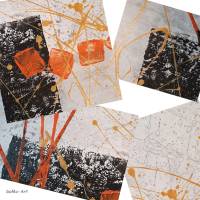 Original Acrylbild in XXL auf Leinwand, Stimmungsvoll in Farbe und Form, farbliche Harmonie in Schwarz, Grau, Orange Bild 5