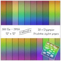 20 Digital Paper - Digipapier -  Rainbow - JPEG - 12x12 Zoll - 300 DPI Bild 1
