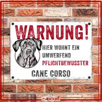 Hundeschild WARNUNG! mit Cane Corso, wetterbeständiges Warnschild Bild 2