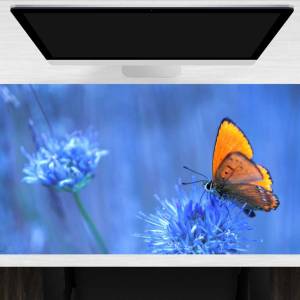 Schreibtischunterlage XXL – Orangener Schmetterling – 100 x 50 cm – Schreibunterlage für Kinder aus Premium Vinyl – Made Bild 1