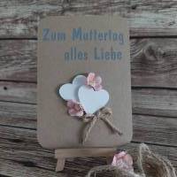 Grußkarte "Zum Muttertag alles Liebe" mit haltbaren Blumen Bild 2
