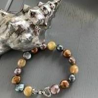 Traumhaft schönes handgefertigtes echtes Perlenarmband mit Echt Silber Herz Verschluss,Brautschmuck,echtes Perlenarmband Bild 3