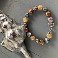 Traumhaft schönes handgefertigtes echtes Perlenarmband mit Echt Silber Herz Verschluss,Brautschmuck,echtes Perlenarmband Bild 9