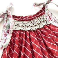 Sommerkleid, 116 / 122, rot weiß kariert, 100% Baumwolle, Upcycling Bild 4