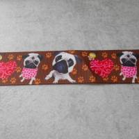 Mops, Hund, verkleidet  ,   25 mm  Borte Ripsband Bild 1