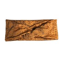 Haarband Viskose Jersey zum Knoten oder Wickeln Terracotta Reptil Bild 7