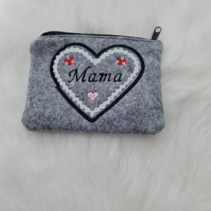 Schlüsseltasche aus Filz Mama Geldtasche Tasche Vatertag Bild 4
