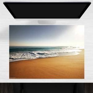 Schreibtischunterlage – Am Strand – 70 x 50 cm – Schreibunterlage für Kinder aus erstklassigem Premium Vinyl – Made in G Bild 1