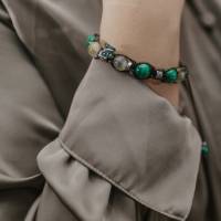 Damen Edelsteinen Armband aus Quarz Malachit und Hämatit mit 925 STERLING SILBER Bild 4
