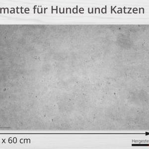 Napfunterlage | Futtermatte „Betonoptik grau“ aus Premium Vinyl - 60x40 cm - rutschhemmend, abwaschbar, reißfest - Made Bild 2