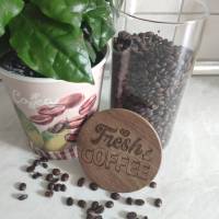 Vorratsglas mit Holzdeckel mit Gravur ~Fresh Coffee~ Bild 1