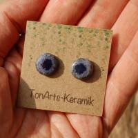 Keramik-Ohrstecker in Lila oder Türkis - Edelstahl - lässige Ohrringe für jeden Tag Bild 3