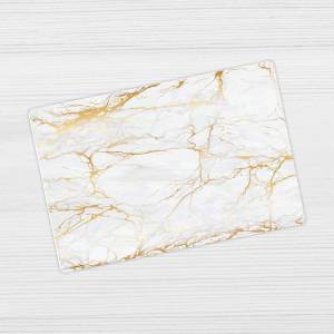 Schreibtischunterlage – Weißer Marmor mit Goldadern– 60 x 40 cm – Schreibunterlage aus erstklassigem Premium Vinyl – Mad Bild 2