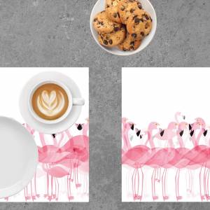 Tischsets I Platzsets abwaschbar - Tropische Flamingos - 4 Stück - 40 x 30 cm - rutschfeste Tischdekoration Premium-Viny Bild 2