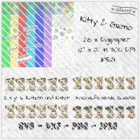 Plotterdatei Bundle - Katzen - Kitty  - Gizmo - Digistamp - Digipapier  - PNG - DXF + SVG - Datei - Mithstoff Bild 1