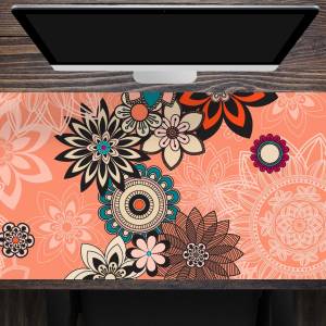 Schreibtischunterlage XXL – Mandala mit Blüten – 100 x 50 cm – Schreibunterlage für Kinder aus erstklassigem Premium Vin Bild 1
