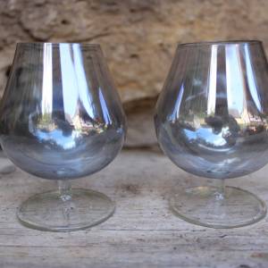 2 Cognacschwenker Cognacgläser Gläser gelüstertes Glas Lauscha 60er 70er Jahre DDR GDR Bild 1