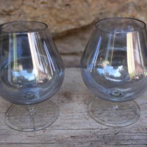 2 Cognacschwenker Cognacgläser Gläser gelüstertes Glas Lauscha 60er 70er Jahre DDR GDR Bild 2