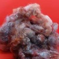 120 Gramm rot-braun-graue Spinnwolle vom Leicester Longwool Bild 1