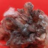 120 Gramm rot-braun-graue Spinnwolle vom Leicester Longwool Bild 2