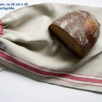 Leinen-Beutel, Brotbeutel mit Spitze, Brötchenbeutel Leinen, vintage, Leinensack, Bäckertasche, Wunschgröße Unikat Bild 3