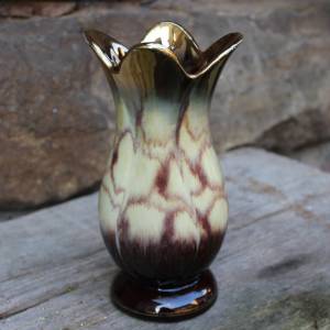 BAY Vase 5361 /18 Laufglasur Keramik Goldrand 40er 50er Jahre Bild 1