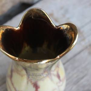 BAY Vase 5361 /18 Laufglasur Keramik Goldrand 40er 50er Jahre Bild 5