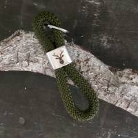 Hirschkopf, Schlüsselanhänger aus Segeltau mit silberfarbenem Schlüsselring Bild 3
