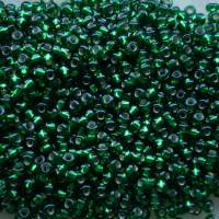 Hochwertige Glasperlen, Rocailles, 2,2 mm / 25 g * grün Silbereinzug Bild 1