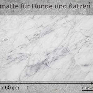 Napfunterlage | Futtermatte „Marmor“ aus Premium Vinyl - 60x40 cm – rutschhemmend, abwaschbar, reißfest - Made in German Bild 2