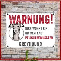 Hundeschild WARNUNG! mit Greyhound, wetterbeständiges Warnschild Bild 2
