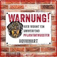 Hundeschild WARNUNG! mit Hovawart, wetterbeständiges Warnschild Bild 2