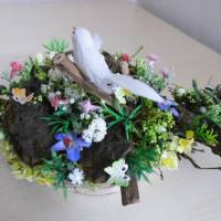Frühling Ostern kleine Tischdeko - fröhliches Vogelgezwischter - Geschenkidee auch zum Muttertag Bild 3