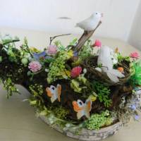 Frühling Ostern kleine Tischdeko - fröhliches Vogelgezwischter - Geschenkidee auch zum Muttertag Bild 5