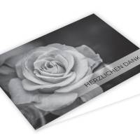 Danksagungskarten Rose, Danke Karten mit Umschlag, Karten mit Rose Motiv, Danke nach Beerdigung Bild 7
