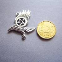 Charm Anhänger Rabe Keltischer Knoten Pentagramm Antiksilber Bild 6