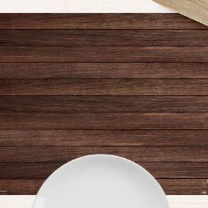 Tischsets I Platzsets abwaschbar - Braune Holzbretter - aus Premium Vinyl - 4 Stück - 44 x 32cm - Tischdekoration - Made Bild 2