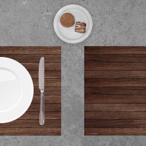 Tischsets I Platzsets abwaschbar - Braune Holzbretter - aus Premium Vinyl - 4 Stück - 44 x 32cm - Tischdekoration - Made Bild 3