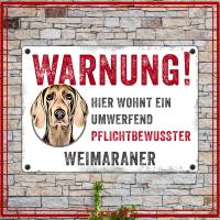 Hundeschild WARNUNG! mit Weimaraner, wetterbeständiges Warnschild Bild 2