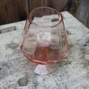 Fußschale Schale Kelch Glaskelch Vase rosa Glas Rosalinglas 50er 60er Jahre GDR Bild 3
