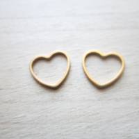 6x Verbindungsringe " Herz" aus Edelstahl für Ohrringe, Makramee, Armbänder etc. golden Bild 3